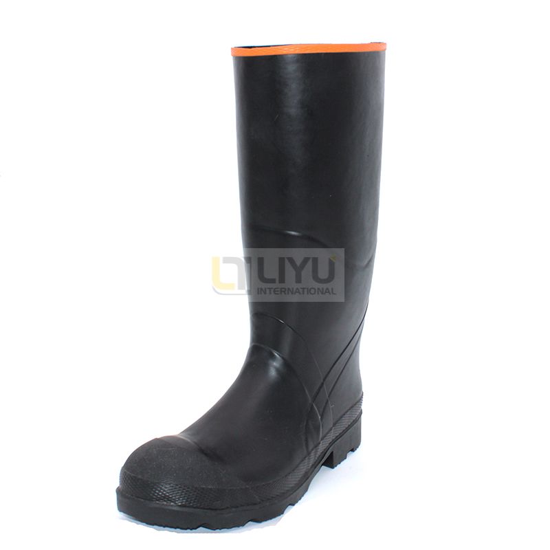 Black Rubber Thigh-high Safety Boots Waterproof Non-slip Labor Protection Boots Men's Gumboots