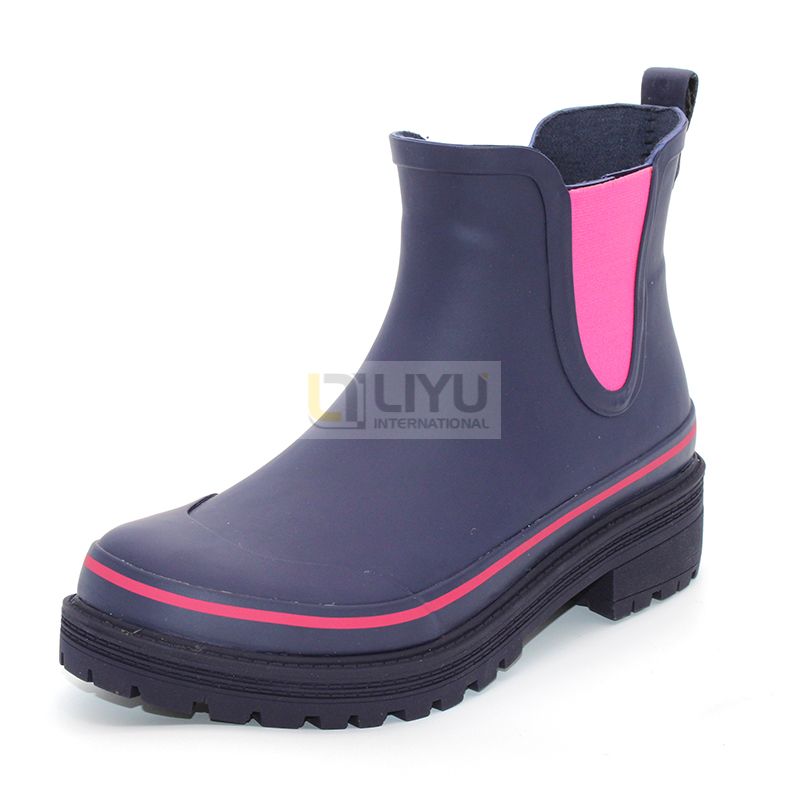 Ladies' Chelsea Ankle Boots with Rubber Band Elastic Strap Fashion Wellington Rain Boots for Women