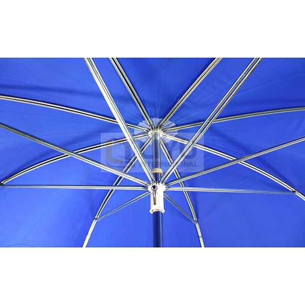 Manually Open Blue Beach Umbrella Wooden Handle Windproof Umbrella Customizable LOGO