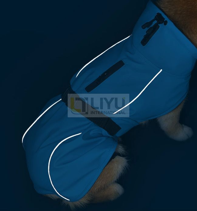 Reflective Vest Waterproof Pet Dog Puppy Outdoor Jacket Clothing Warm Winter PU Dogs Clothes Coat for Small Medium Large Vest Jacket 