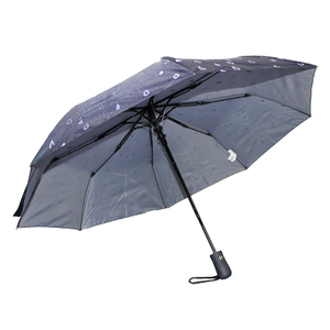 8 Rib Rubber Handle Adult Automatic Folding Umbrella Changes Color in The Rain 