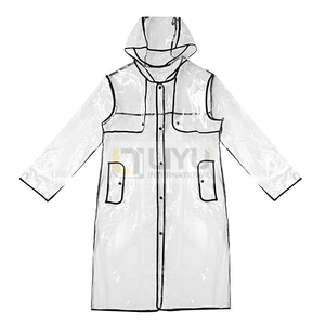 Fashion Long Transparent EVA Rain Coat Women Adult Men Rainwear Impermeable Waterproof Jacket Cloak For Hiking Travel Camping