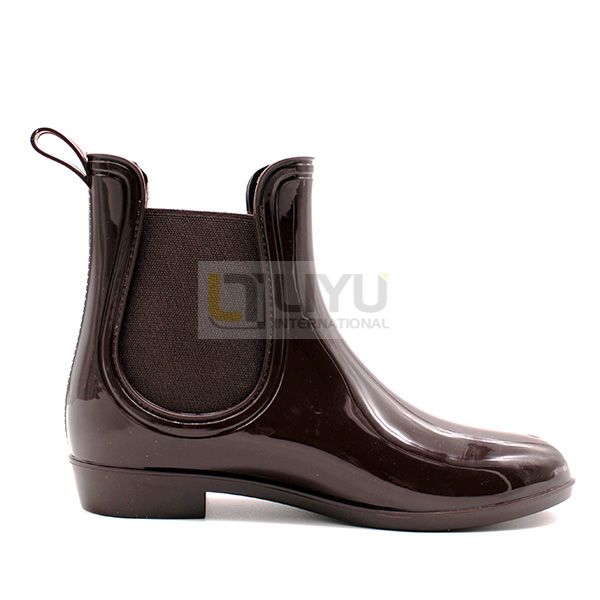 Women Ankle Rain Boots Chelsea Wellies Short PVC Rain Shoes with Elastic And Buckles