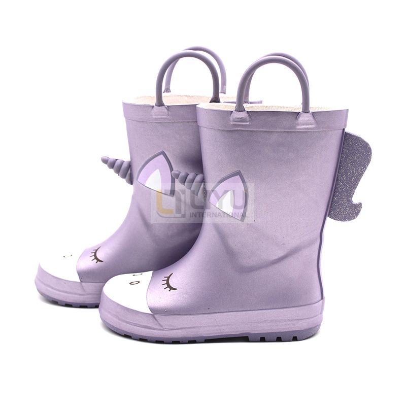 3D Stereoscopic Unicorn Girl Rubber Rain Boots Waterproof Wellington Boots