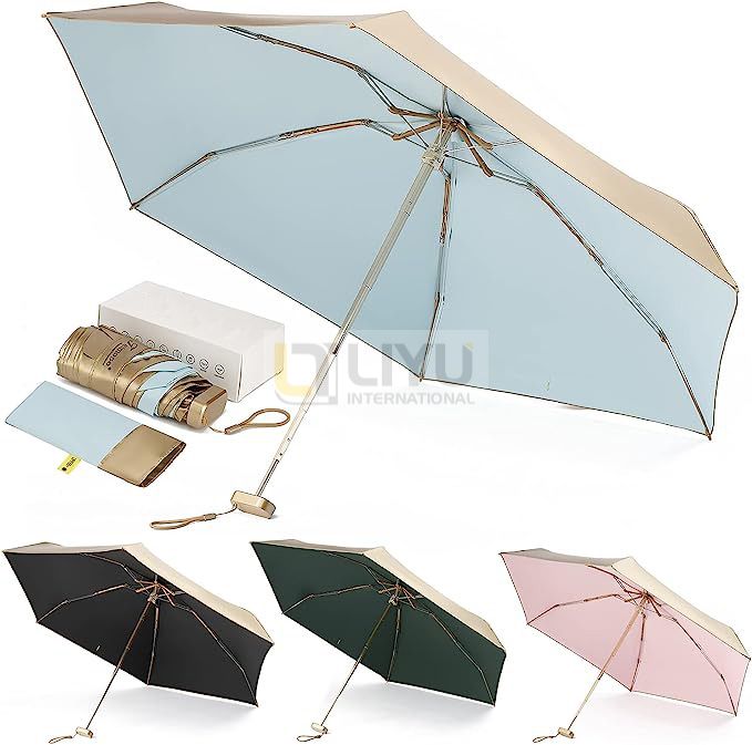 Ultra Compact Umbrella Mini Folding Umbrella with Anti-UV Coating for Travel 